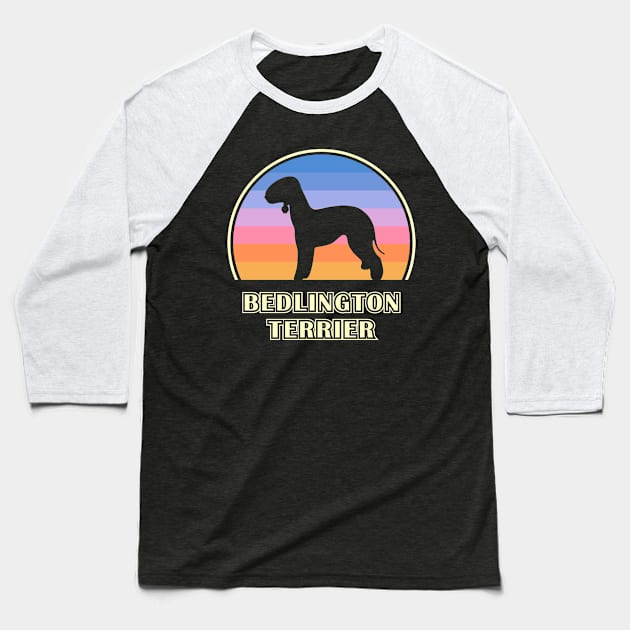 Bedlington Terrier Vintage Sunset Dog Baseball T-Shirt by millersye